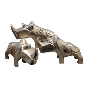 Lot of 3 Cyan Design Ricky Rhino Sculptures